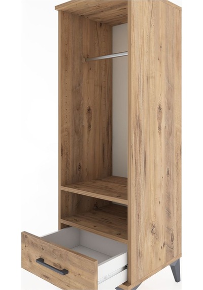 Hyperion Dolap 2 Raflı Tek Çekmeceli Tek Askılı 44x44x134 Çam-çam Atlas Çam