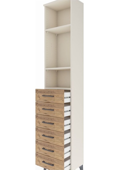 Arges Dolap 3 Raflı 6 Çekmeceli 44x30x221 Aytaşı-çam Aytaşı