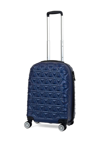 Reymond Luggage Piramit Desen Abs Seyahat Valizi, Canyon Serisi, Lacivert - Kabin Boy - S / Pudra Pudra