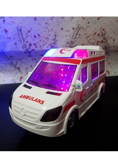 Kutulu Işıklı Sesli Ambulans Oyuncak Ambulans Araba Çarp Dön 20cm Kutulu Işıklı Sesli Ambulans Oyuncak Ambulans Araba Çarp Dön 20cm