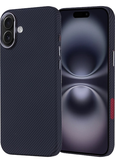 Apple Uyumlu iPhone 16 Plus Kılıf M-safe Şarj Özellikli Karbon Fiber Görünümlü Zore Nekst Kapak Siyah
