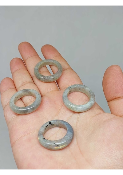 Labradorit Taşı Yüzük 6mm Kalınlığında Standart Ölçü 51502 Çok REnkli