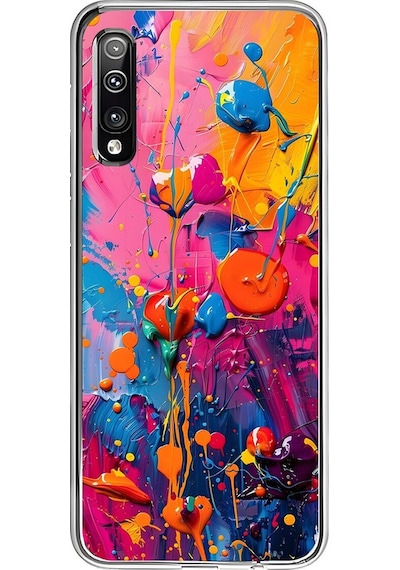Samsung Galaxy A50 Uyumlu Şeffaf Kılıf Graffiti 3 Tasarımlı