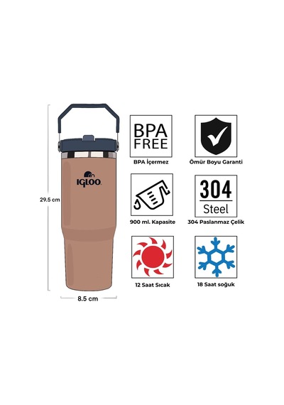 Igloo Powder Termos 900ml-kahverengi Renkli