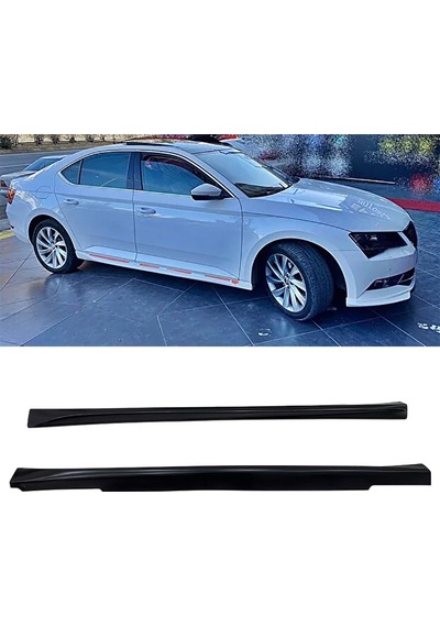 Skoda Superb Aero Yan Marşpiyel Seti Mat Siyah Plastik 2 Adet 2015 2016 2017 2018 2019