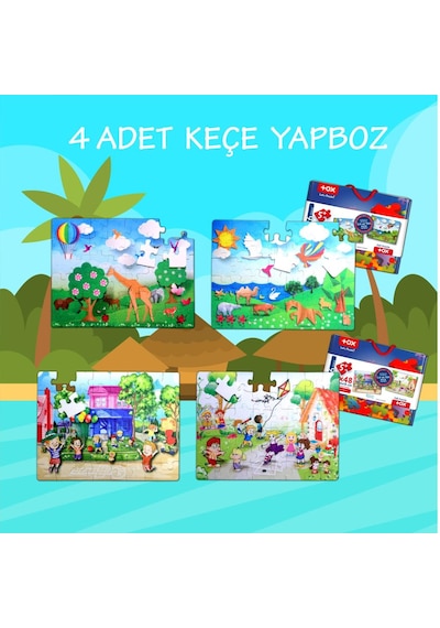 4 Set 96 Parça Tox Origami Ve Oyun Parkı 5+ Keçe Yapboz 5 Yaş