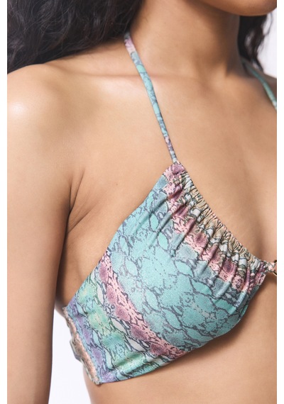 Penti Yılan Desenli Aida Reverse V Bikini Üstü
