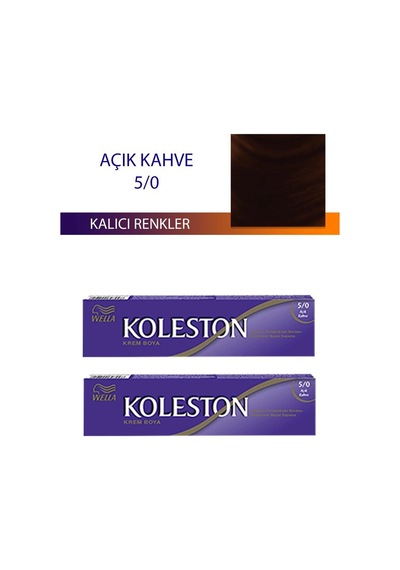 Hubrendy Tedarik 2 Adet Single Tüp Boya Saç Boyası Açık Kahve 5/0