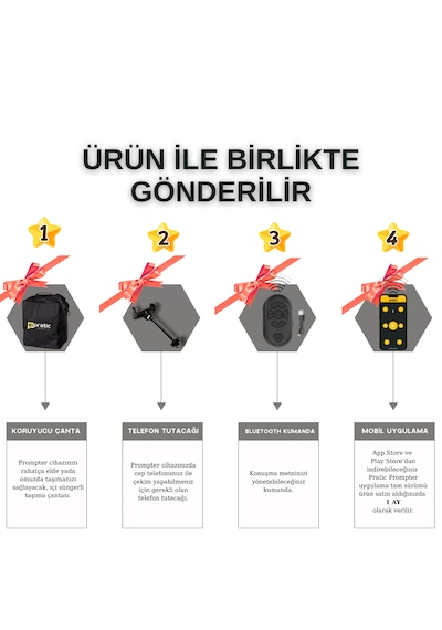 Pratic Prompter %100 Yerli Üretim & Yazılım Çanta + Kumanda + Telefon Tutucu 34cmx24.5cmx17cm