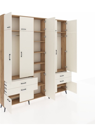Arges Dolap 12 Raflı 4 Çekmeceli 2 Askılı 220x30x243 Çam-aytaşı/aytaşı Aytası/aytası Arges Dolap 12 Raflı 4 Çekmeceli 2 Askılı 220x30x243 Çam-aytaşı/aytaşı Aytası/aytası