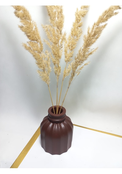İnce Çizgili Vazo - Modern & Minimal Dekoratif Obje, Salon Ve Ofis Çiçeklik, Antiquity Gold Gold