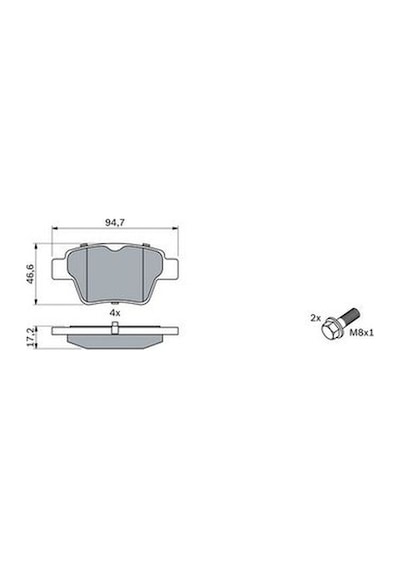 Peugeot 307 1.4 2000-2007 Bosch Arka Balata 24150