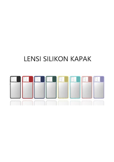 Ekılıf - Samsung Galaxy A51 Uyumlu Kılıf Slayt Sürgülü Arkası Buzlu Lensi Kapak - Pembe Açık
