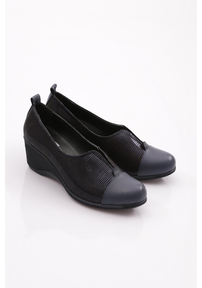Dgn 2331 Kadin Lastik Detayli Dolgu Taban Comfort Ayakkabi 2331-2-R1078 Lacivert