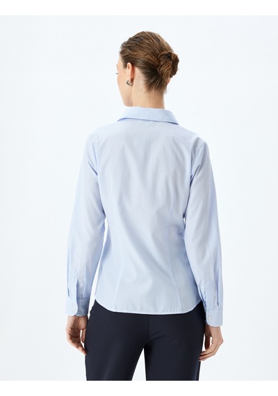 Koton Klasik Yaka Uzun Kollu Slim Fit Gömlek Mavi Çizgili 5sak60041uw Mavi Çizgili Koton Klasik Yaka Uzun Kollu Slim Fit Gömlek Mavi Çizgili 5sak60041uw Mavi Çizgili