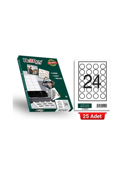 Herboy Hb-1140 40 X 40 Mm A4 Laser Etiket 25 Adet