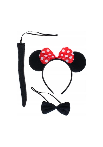 Minnie Mouse Kostüm Seti Taç Kuyruk Papyon Gösteri Seti "