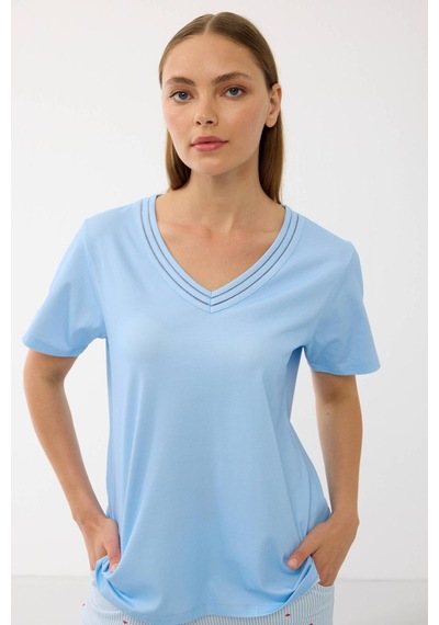 Anıl 11733 Kadın T-shirt Ve Pantolon Takım Açık Mavi