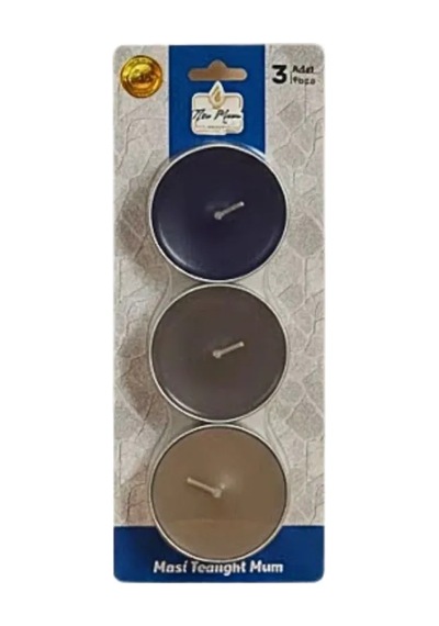 Jenerik Maxi Tea Light 3'li Mum Çok Renkli