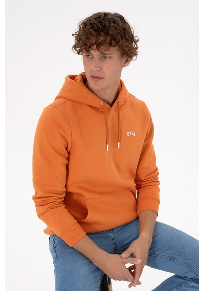 U.S. Polo Assn. Erkek Regular Fit Kapüşonlu Şardonlu Bakır Basic Sweatshirt 50315582-VR182