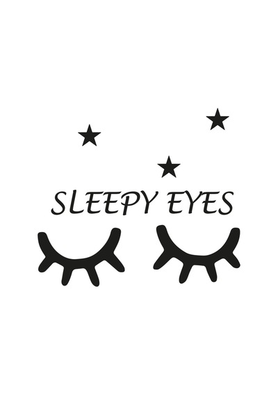 Dekoratif Sleepy Eyes Kirpik Yıldızlı 2 Li Ahşap Duvar Dekoru