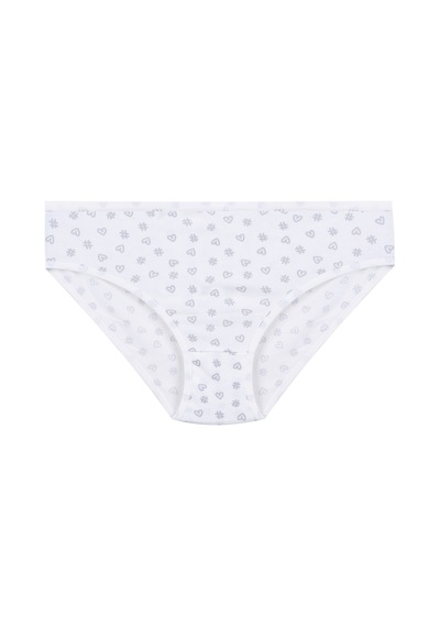 Koza İç Giyim Kız Çocuk 6'lı Desenli Slip 1050-01 Beyaz