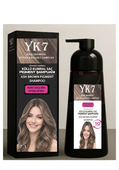 Yk7 Kozmetik Yk7 Küllü Kumral 7.1 Beyaz Kapatıcı Şampuan 300 Ml.