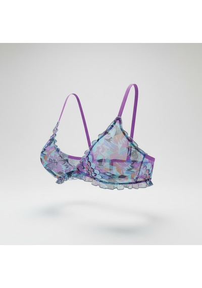 Bonbon Kadın Çeyizlik Bohçalık Ve Hediyelik Transparan Tül Fırfırlı Balensiz Desteksiz 5'li Paket 5 Renk Sütyen Bb2806 Çok Renkli