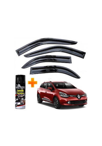Renault Clio 4 Mügen Cam Rüzgarlığı Stw 2012-2019 Arası 4 Lü Takım +500ml Lastik Parlatıcı