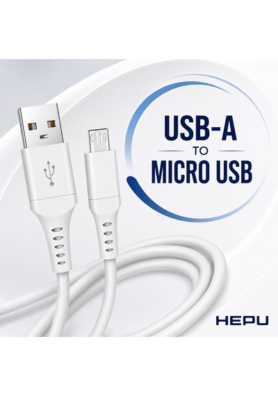 Hp-nyk003 Nova Series Usb-a To Micro Usb 3.1a Hızlı Şarj Ve Veri Transfer Kablosu 1 Metre Micro Usb Destekli Android Cihazlar Powerbank Ve Hoparlörler İle Uyumlu Beyaz