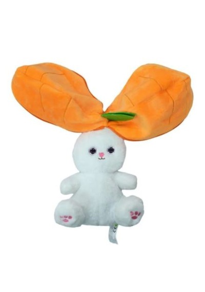 Havuç Tavşan Pelüş 35cm Beyaz - Turuncu