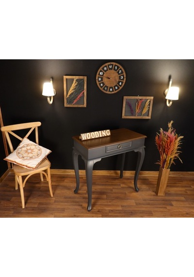 Wooding 80 Cm Çekmeceli Masif Antrasit Ceviz Dresuar (548585898) Ceviz