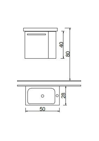 Turkuaz Cerastyle Frame Mini Lavabo 50X28 Cm. Step Banyo Dolabı Çok Renkli Turkuaz Cerastyle Frame Mini Lavabo 50X28 Cm. Step Banyo Dolabı Çok Renkli