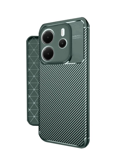 Redmi Note 14 4g Kılıf Auto Focus Karbon Kapak - Koyu Yeşil