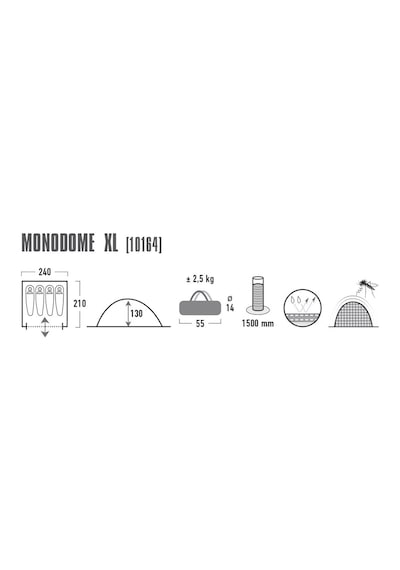 High Peak Monodome Xl Kubbe Çadır, 4 Kişilik Kamp Çadırı, Iglo Ça Beyaz - Kırmızı
