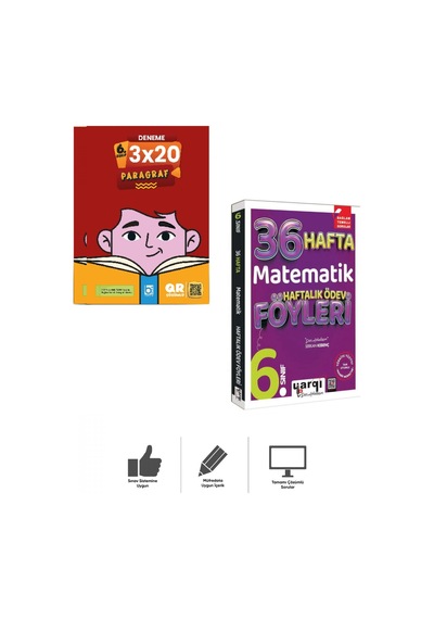 6.sınıf Matematik 36 Haftalık Ödev Föyleri +paragraf Deneme Bigelio+yargı