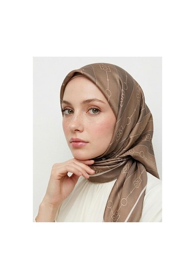 Bushu Kadın Monogram Twill Eşarp Krem 96088960