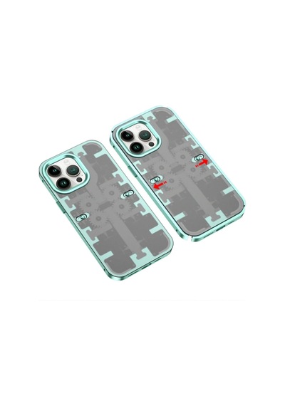 Aklow Akyoleticaret İphone 14 Pro Kılıf Mekanik Bumper Kapak - Yeşil