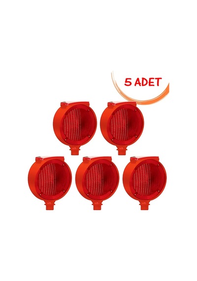 Güneş Enerjili Trafik Flaşörü Uyarı Lambası Ledli Flaşör Lamba Kırmızı Evelux 11816 Fl K 5 Adet