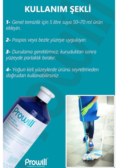 Probiyotikli Yüzey Temizleyici 1 Lt Derinlemesine Ve Uzun Süreli Temizlik Tekli