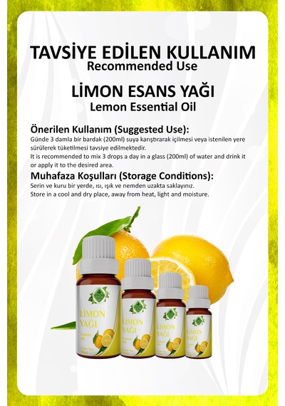 Limon Yağı Lemon Essential Oil 10 Ml.