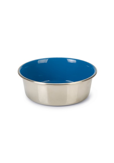 Beeztees Köpek Mama Su Kabı, Paslanmaz Çelik, İçi Mavi, 20cm, 1,9