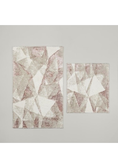 Linens Triza 2'li 60x100 / 50x60 Cm Banyo Paspas Seti Rose Rose