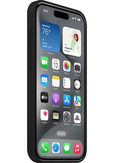 Apple Uyumlu iPhone 15 Pro Logolu Kılıf Lansman Silikon Kılıf - Siyah