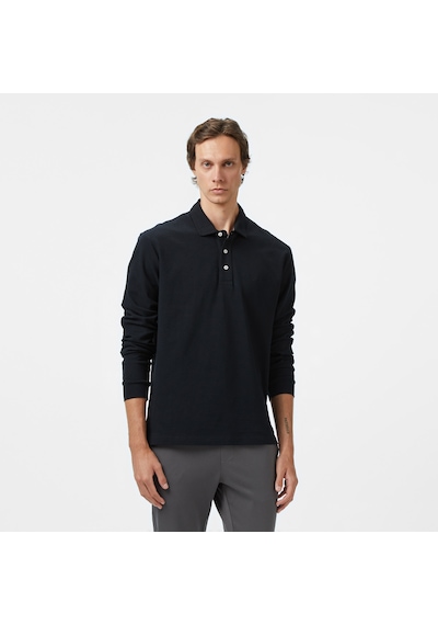 Nautica Erkek Siyah Classic Fit Uzun Kollu Polo Yaka T-shirt Düz K57042t Siyah