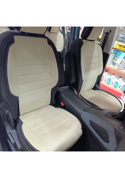 Peugeot Rifter Uyumlu Araca Özel Oto Koltuk Kılıfı 158541 Siyah-bej