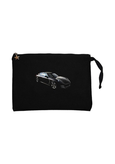 Porsche Panamera Siyah Clutch Astarlı Cüzdan / El Çantası Siyah