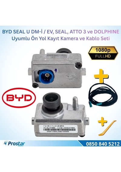 Byd Seal U Dm-i / Ev, Seal, Atto 3 Ve Dolphıne  Ön Yol Kayıt Kamera Ve Kablo Seti - 1080p Full Hd