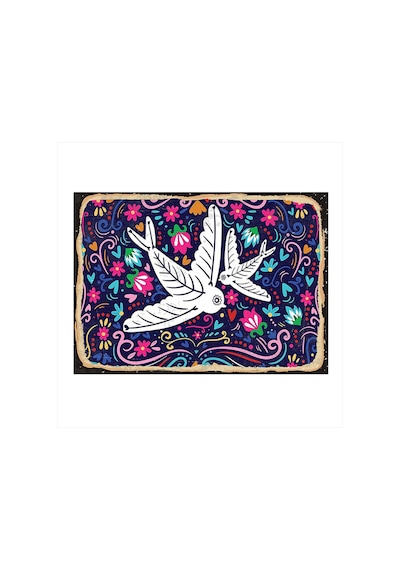 Bedeko Beyaz Kuşlar Art Mdf Poster 50cm X 70cm
