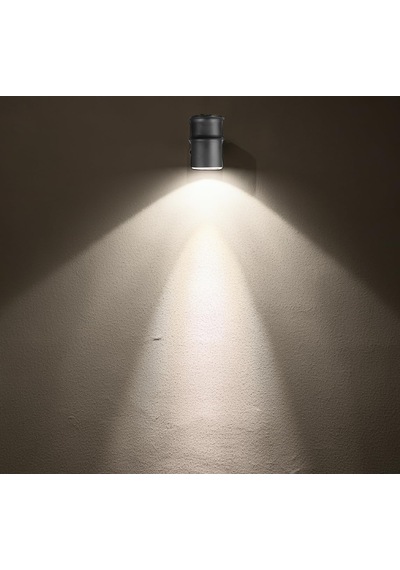 Tekli Çağlayan Aplik Ip54 Dış Mekan Zita Bahçe Aydınlatma Duvar Apliği + Gu10 Led Ampul Beyaz Işık Çok Renkli